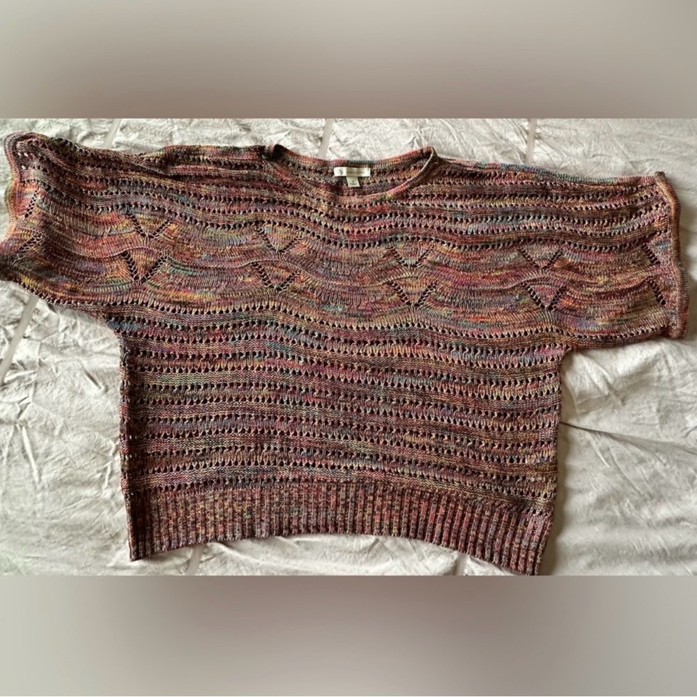 Multicolor Open Knit Women's Sweater